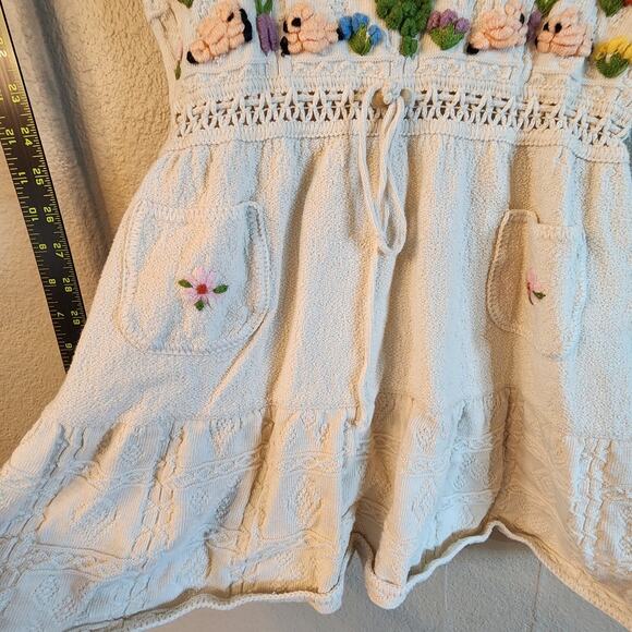 Nusta Girls Knitted Dress Embroidery Bohemian Cotton Sun Flowers Toddler - Picture 4 of 11